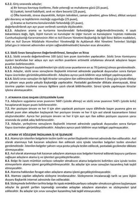 AFAD 1250 Personel Alımı Yapacak 11